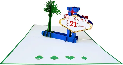 Miniatura 8 de iGifts And Cards Fabulous - Tarjeta emergente de cumpleaños de Las Vegas 21 – Celebración de hito, regalo de edad legal, felicitaciones, regalo