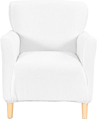 Miniatura 15 de CRFATOP - Funda elástica para sillón de mediados de siglo moderno de 1 pieza, fundas de silla de acento de jacquard con brazos, fundas de silla