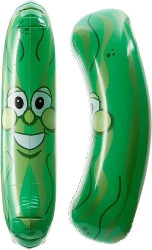 Miniatura 4 de Cabeza de pepinillo sonriente inflable gigante gigante de 36 pulgadas (3 pies). Vinilo inflable de cara inflable para playa, piscina, fideos, broma