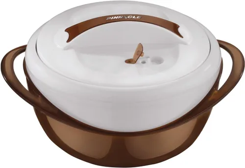 Miniatura 10 de Pinnacle Cacerola Grande Aislada con Tapa de 3.6 cuartos. Elegante Olla Caliente Calentador/Enfriador de Alimentos - Tazón Térmico para Servir