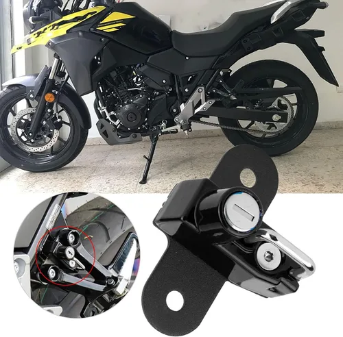 Miniatura 3 de Fydun Motocicleta Casco Lock Mount Hook Aleación de aluminio Kit de modificación de motocicleta para Suzuki V Strom 250 2017 (negro)