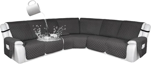 Miniatura 130 de HDCAXKJ Fundas de sofá seccional reclinable 100% impermeable, forma de L, funda de sofá reclinable lavable acolchada suave para mascotas, perro