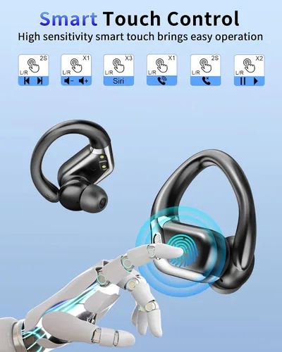 Miniatura 7 de Auriculares inalámbricos, Bluetooth 5.4 2026 deportivos, auriculares Bluetooth con micrófono ENC con cancelación de ruido, auriculares inalámbricos
