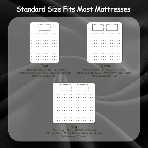 Miniatura 7 de Juego de sábanas de 3 piezas, sábanas para cama de tamaño individual, rayón derivado del bambú, ropa de cama refrescante y transpirable