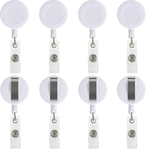 Miniatura 12 de JANYUN 50 Piezas Clips Retráctiles de Carrete de Insignias Portador para Colgar Tarjeta de Identificación Nombre Llavero (Negro)