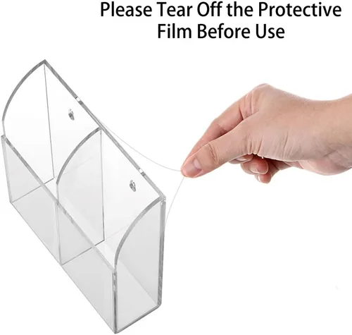 Miniatura 3 de Hipiwe Soporte para control remoto de montaje en pared, organizador de medios de acrílico transparente, caja de almacenamiento, mesa de centro