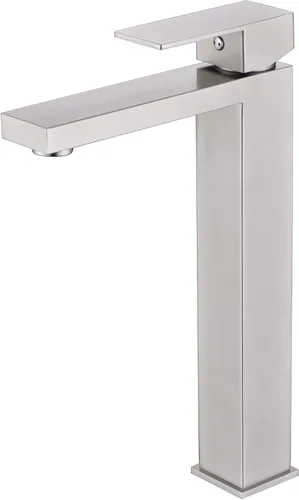 Miniatura 12 de sumerain Grifo de lavabo de recipiente, grifo de baño alto de acero inoxidable 304 con una sola manija, un solo agujero, negro y dorado, sin plomo