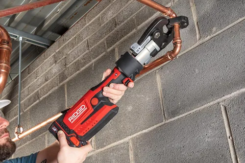 Miniatura 9 de RIDGID 67193 Modelo RP 351 Kit de herramienta de prensa ProPress estándar con cable con herramienta de prensa ProPress con cable, mandíbulas