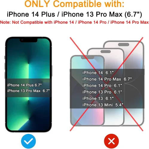 Miniatura 3 de TECHO Protector de pantalla de privacidad compatible con iPhone 14 Plus/iPhone 13 Pro Max Película de vidrio templado
