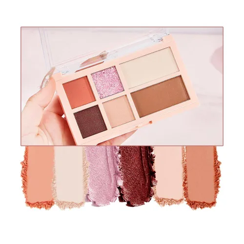 Miniatura 9 de Paleta de sombras de ojos de acabado múltiple, paleta de brillo metálico mate con polvo sedoso y suave, destello fino y duocromático, sombras 2#
