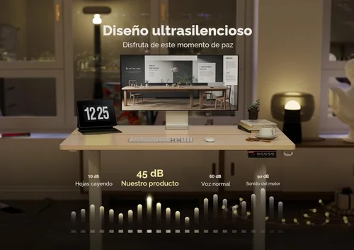 Miniatura 7 de Claiks Escritorio Eléctrico de Pie, Escritorio Ajustable de Altura para Pararse, Escritorio de Oficina en Casa de 48x24 Pulgadas con Tablero