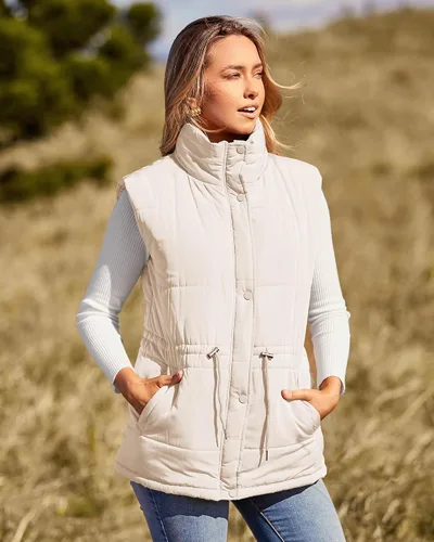 Miniatura 3 de BTFBM Chaleco casual para mujer, con botones, con cremallera, acolchado, con cordón, sin mangas, con bolsillos