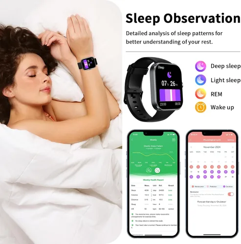 Miniatura 6 de KOOOGEAR Relojes inteligentes para hombres y mujeres (respuesta/hacer llamadas), reloj de fitness HD de 1.91 pulgadas con más de 110 rastreadores