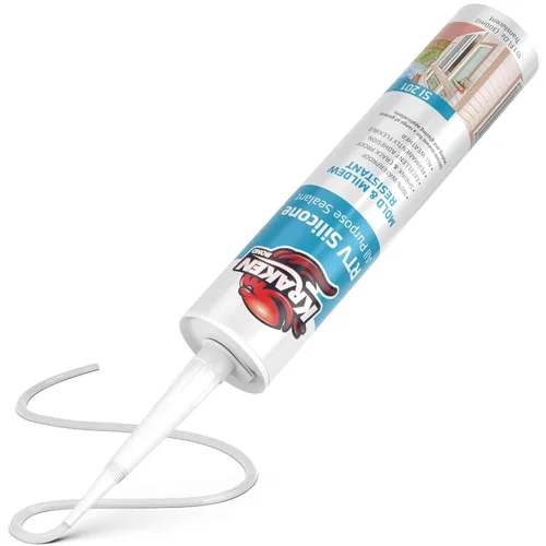 Miniatura 27 de Kraken Bond Sellador de silicona gris resistente al agua Cartucho de 100 a 10 onzas líquidas – RTV silicona calafateo para cocina y baño, todo uso