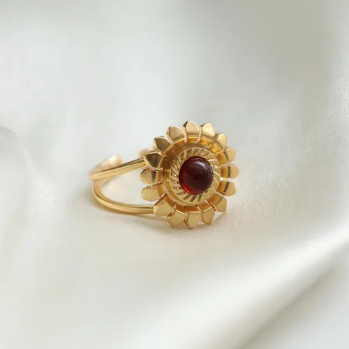 Miniatura 24 de Gempires - Anillos de piedra natural para mujer, ligeros, de cristal, hechos a mano, hipoalergénicos, chapados en oro, para uso diario, regalos