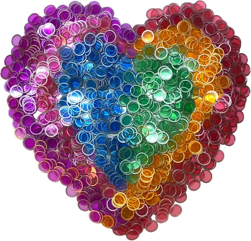 MR CHIPS Fichas de bingo magnéticas con anillo de metal de 3/4 pulgadas, 300 piezas mejoradas transparentes surtidas, disponibles en 7 colores, una