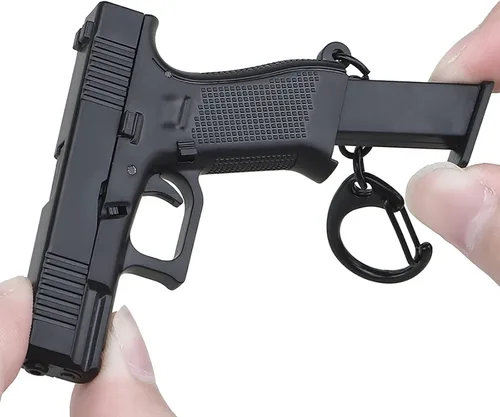Miniatura 2 de SHANGMAOYO Mini llavero de pistola llavero con forma de pistola llavero táctico pequeño con forma de pistola regalo genial para hombres Negro