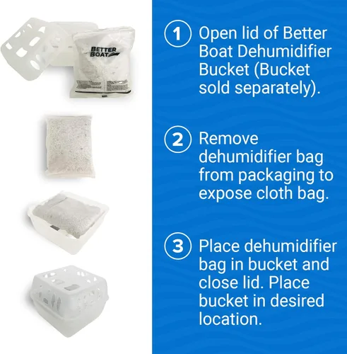 Miniatura 5 de Paquete de 4 bolsas de recambio de absorción de humedad, paquetes de pellets sin perfume y sin fragancia, recambios de deshumidificador para cubos
