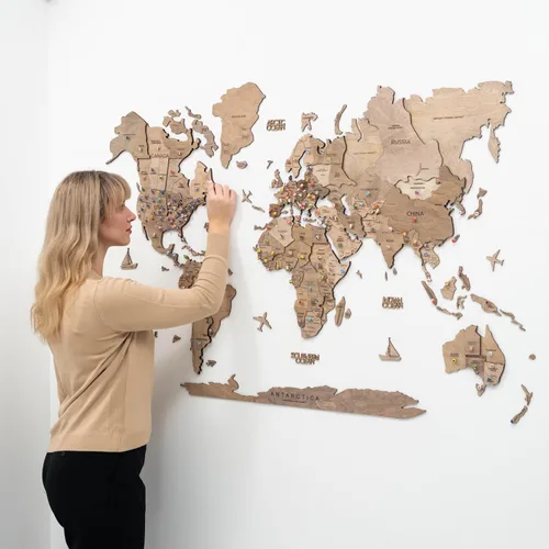 Miniatura 9 de Enjoy The Wood Arte de pared 3D en madera con mapa del mundo, decoración de pared grande, regalo para casa nueva, idea de arte para viajes, mapa