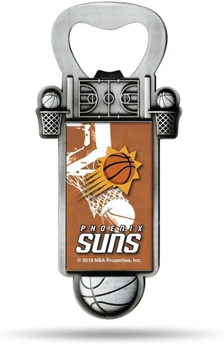 Miniatura 20 de Rico Industries Abrebotellas magnético de baloncesto de la NBA, acero inoxidable, imán fuerte para exhibir en el refrigerador