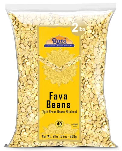 Frijoles Rani Fava (sin piel), 32 onzas (2 libras) 32.03 oz ~ Todo natural | Apto para gluten | Sin OMG | Kosher | Vegano | Producto de Estados