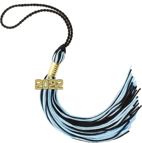 Miniatura 252 de Borla de graduación Aqua 2022, todos los colores escolares disponibles, fabricada en Estados Unidos
