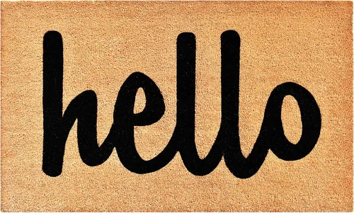 Miniatura 7 de Calloway Mills Script Hello Felpudo (negro/natural, 24 x 48 pulgadas)
