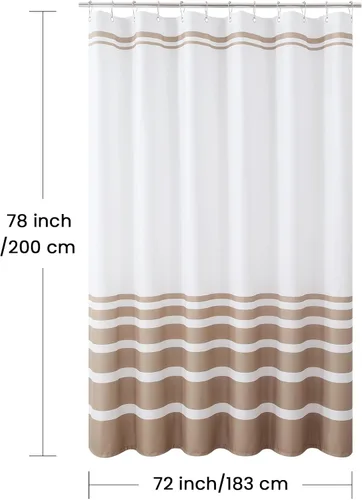 Miniatura 170 de Cortinas de Ducha Negras, Cortinas de Ducha de Poliéster Impermeable con Rayas Horizontales Degradadas en Blanco y Negro Modernas para Baño, 72x72