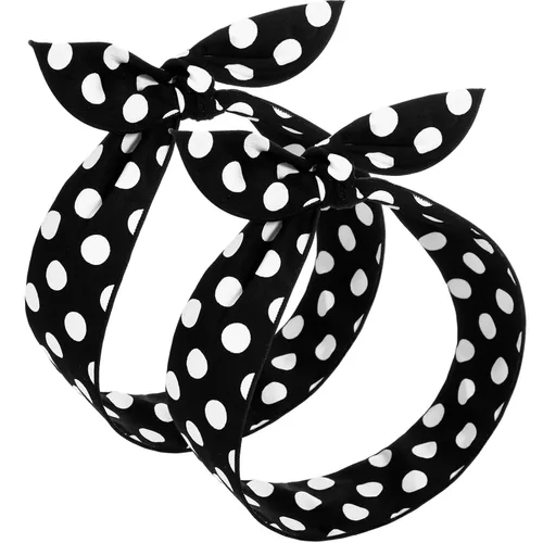 Miniatura 12 de Hicarer 2 diademas de lunares para mujer, bandana retro, diadema vintage con alambre con lazo torcido, traje de los años 50, diadema para disfraz