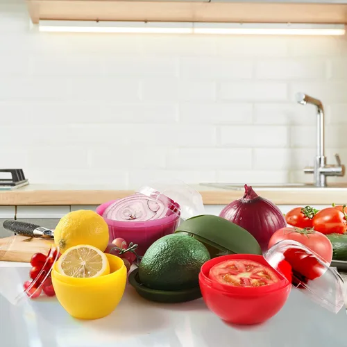 Miniatura 7 de Contenedores para almacenamiento de tomate, organizador reutilizable para refrigerador, organizador individual para mantener lima y tomate frescos