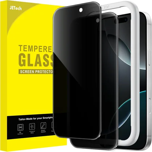 Miniatura 12 de JETech Protector de pantalla de privacidad para iPhone 17 Pro Max de 6,9 pulgadas, película de vidrio templado antiespía con herramienta de fácil