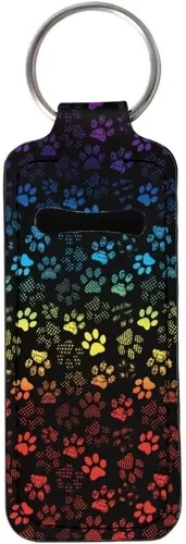 doginthehole Chapstick - Llaveros para mujer, de neopreno, para bálsamo labial, llavero con clip, bolsa organizadora para lápiz labial