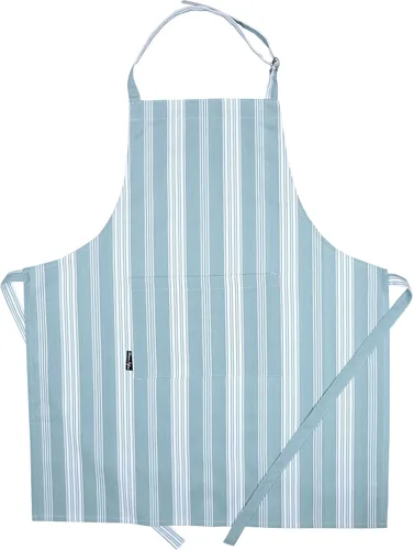 AMOUR INFINI Delantales de algodón a rayas para mujer con bolsillos, correa ajustable y lazos en la cintura, delantal impreso para hornear, cocinar,