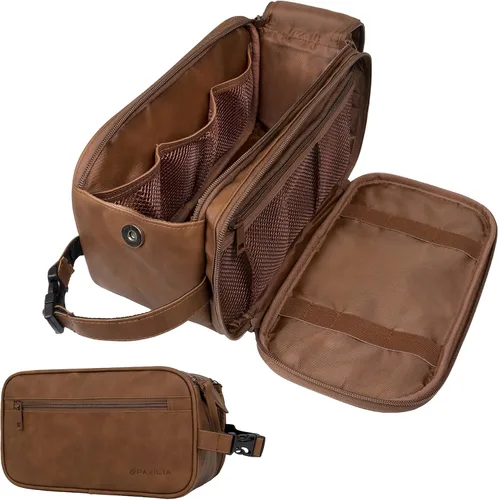 Miniatura 9 de PAVILIA - Neceser para hombre, kit de afeitado para viaje, neceser de viaje para hombres, organizador de artículos de aseo para el cuidado personal