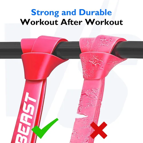 Miniatura 5 de FitBeast Resistance Bands Set, Pull Up Assist Bands for Strength Training, Powerlifting, Muscle Toning, Yoga, Mobility Exercises, Rehabilitation