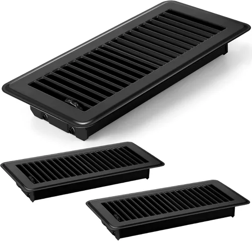 Miniatura 17 de 4 cubiertas de ventilación de piso de 10'', rejillas de piso de servicio pesado, cubiertas de ventilación de calor de metal con acabado a prueba