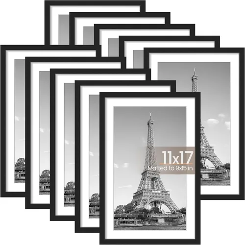 Miniatura 15 de upsimples - Juego de 10 portarretratos de 8 x 10 pulgadas, para fotos de 5 x 7 pulgadas con paspartú o 8 x 10 pulgadas sin él, collage de varios