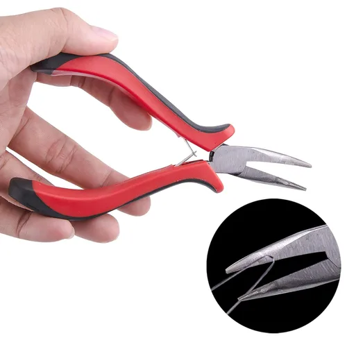 Miniatura 3 de Duufin Kit de extensiones de cabello, 500 piezas de cuentas de micro anillo marrón, 1 alicates de microcuentas, 2 ganchos, aguja de tracción, 4