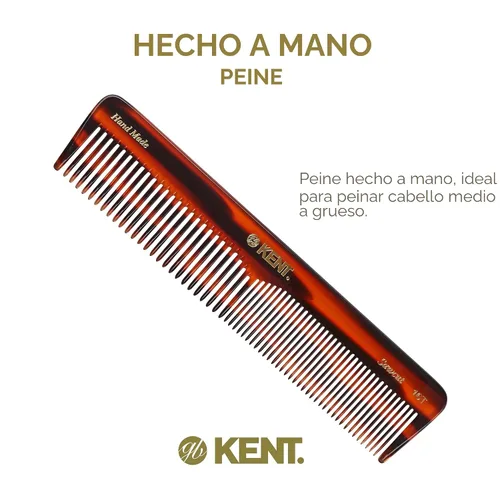 Miniatura 3 de Kent 16T Peine de dientes finos y anchos de tortuga para aseo diario, peine de peinado para todo tipo de cabello, peines desenredantes para cabello