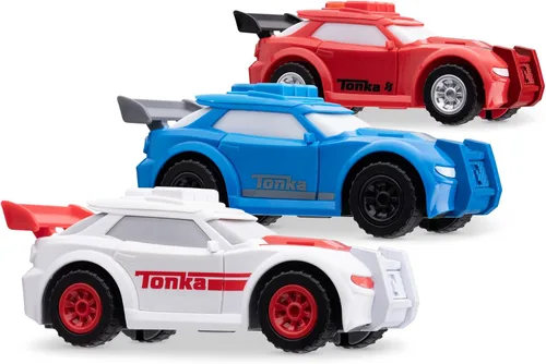 Miniatura 2 de Tonka, paquete de 3 autos deportivos– hechos con plástico resistente, con motor de fricción, para niños y niñas, niños pequeños de 3 años