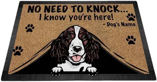 Miniatura 24 de Felpudo personalizado para amantes de los perros, diseño de pastor alemán, No Need to Knock I Konw You're Here, 27.5 x 17.7 pulgadas German Shepherd