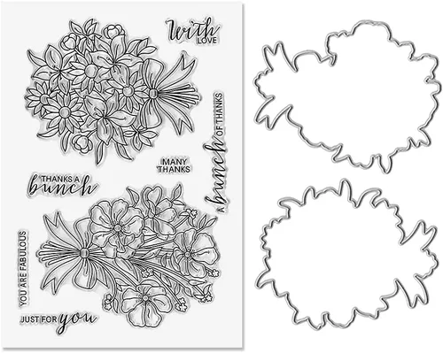 Miniatura 8 de Hying Sellos transparentes y troqueles de corte para hacer tarjetas y decoraciones de álbumes de fotos, regalos, flores, sellos de goma Estilo 3