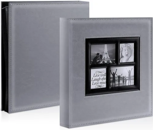 Miniatura 2 de Ywlake Álbum de fotos de 4 x 6 pulgadas, 1000 bolsillos, capacidad extragrande, para fotos familiares y de boda, capacidad para 1000 fotos Gris