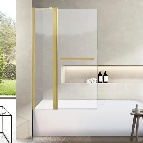 Miniatura 9 de Puerta de ducha con columpio para bañera, 30 pulgadas de ancho x 55 pulgadas de alto, puerta de baño con sello inferior, puerta de vidrio plegable