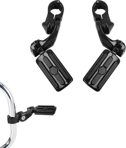 Miniatura 34 de XFMT - Estribos de color negro mate para motocicleta, 1.25 pulgadas, incluye kit de montaje