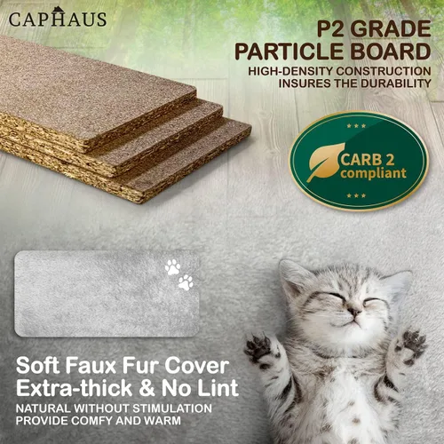 Miniatura 6 de CAPHAUS Árbol para gatos de varios niveles de 70 pulgadas de alto con bonita percha superior, postes rascadores, árbol de actividades para gatos