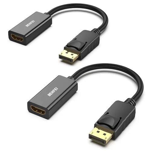 Miniatura 12 de BENFEI Paquete de 2 cables adaptadores 4K DisplayPort a HDMI, (2K 60Hz, 1080p 120Hz) Convertidor unidireccional DisplayPort a monitor HDMI, Gris