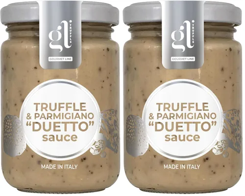 Miniatura 4 de GL TRUFFLE GOURMET LINE - Salsa de Crema Dueto de Trufas y Parmigiano, 130 gm Salsa de Pasta Tartufi, Condimento con DOP Parmigiano Reggiano