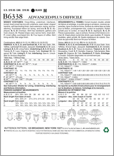 Miniatura 2 de Butterick Patrones B6338 Corsés y faldas con dobladillo curvado, A5 (6-8-10-12-14)
