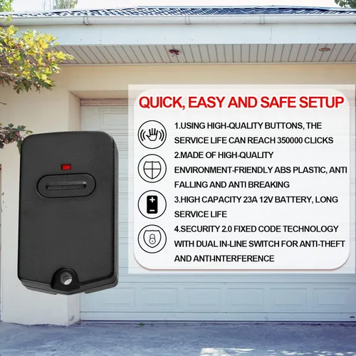 Miniatura 5 de Kingdder 6 unidades de control remoto de apertura de puerta compatible con Mighty Mule RB741 Control remoto de puerta compatible con GTO RB741/FM135